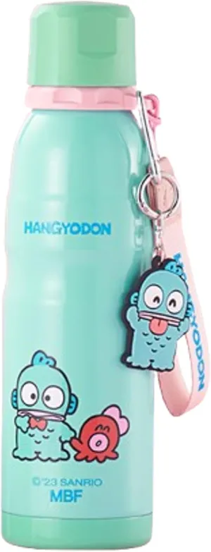 Everyday Delights Hangyodon Stainless Steel Insulated Water Bottle with Key Chain and Strap - Green 600ml