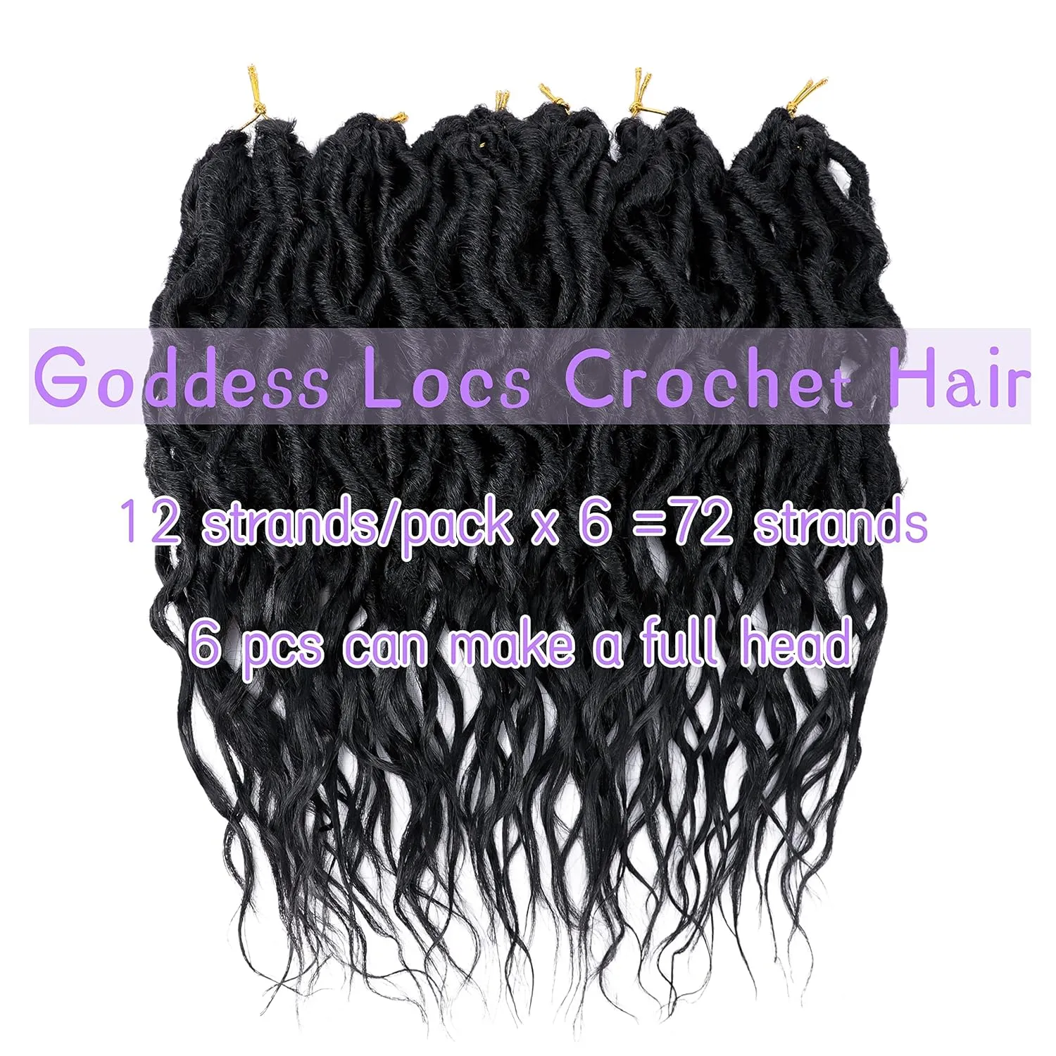 Faux Locs Crochet Hair 6 Packs Soft Locs Crochet Braids for Women Pre Looped Goddess Locs Crochet Hair 16 Inch Locs Crochet Braids with Curly Ends Synthetic Braiding Hair Extensions