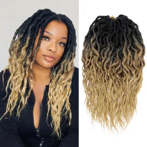Faux Locs Crochet Hair 6 Packs Soft Pre-Looped Goddess Locs 16 Inch With Curly Ends Synthetic Braiding Hair Extensions for Women