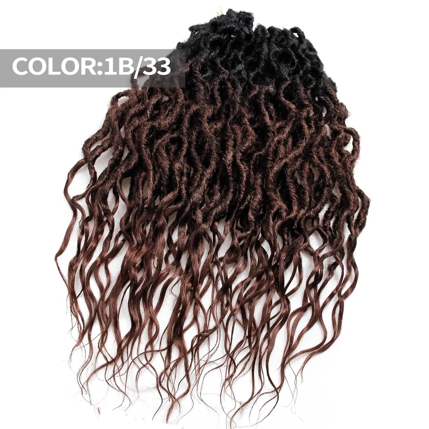 Faux Locs Crochet Hair For Black Women Soft Locs 24 Inch Goddess Crochet Hair Curly Ends Dreadlocks Boho Style Synthetic Braiding Hair Extensions (6 Packs Espresso Blend)