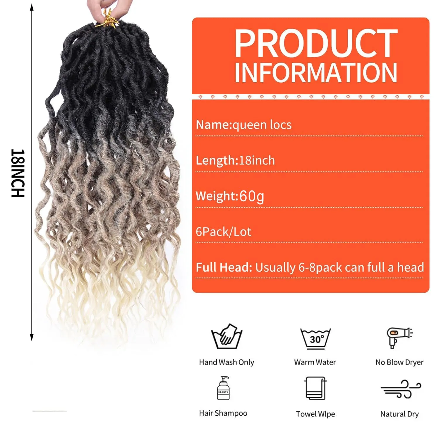 Faux Locs Crochet Hair For Women Soft Locs 18 Inch Goddess Crochet Hair Curly Ends Dreadlocks Boho Style Synthetic Braiding Hair Extensions