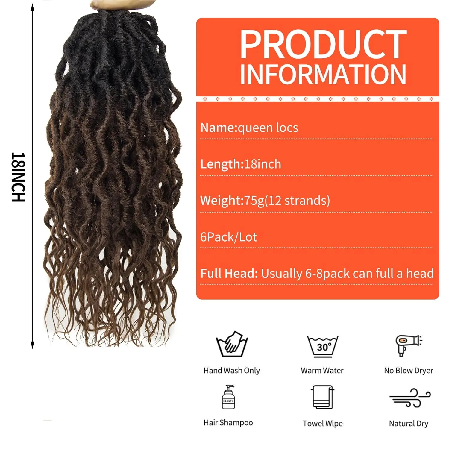 Faux Locs Crochet Hair For Women Soft Locs 18 Inch Goddess Crochet Hair Curly Ends Dreadlocks Boho Style Synthetic Braiding Hair Extensions