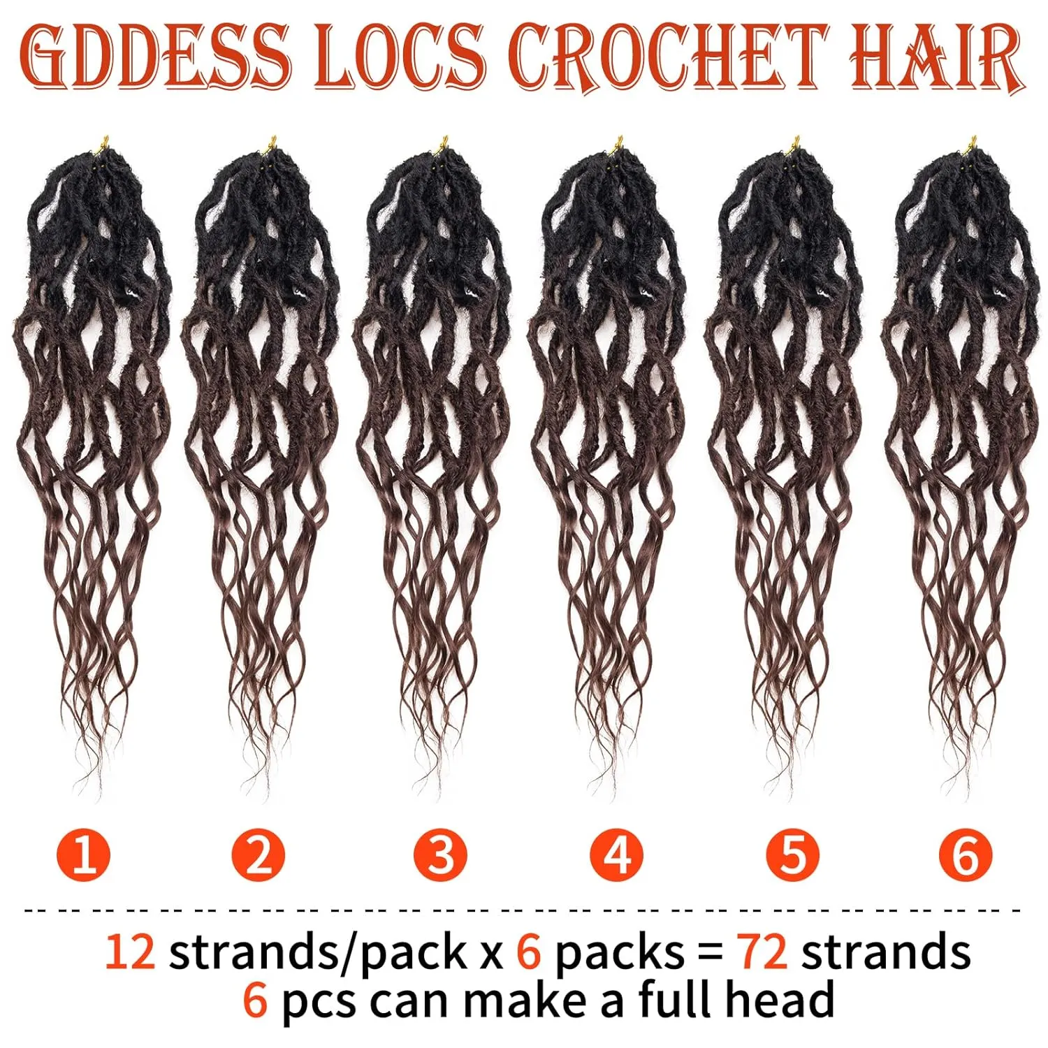 Faux Locs Crochet Hair For Women Soft Locs 18 Inch Goddess Crochet Hair Curly Ends Dreadlocks Boho Style Synthetic Braiding Hair Extensions