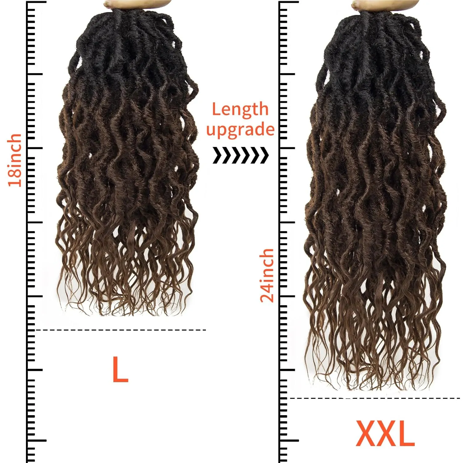 Faux Locs Crochet Hair For Women Soft Locs 18 Inch Goddess Crochet Hair Curly Ends Dreadlocks Boho Style Synthetic Braiding Hair Extensions
