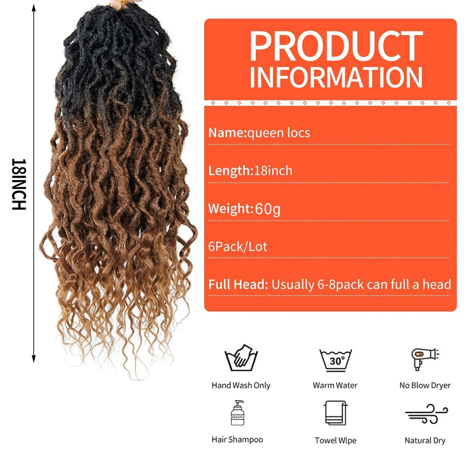 Faux Locs Crochet Hair For Women Soft Locs 18 Inch Goddess Crochet Hair Curly Ends Dreadlocks Boho Style Synthetic Braiding Hair Extensions