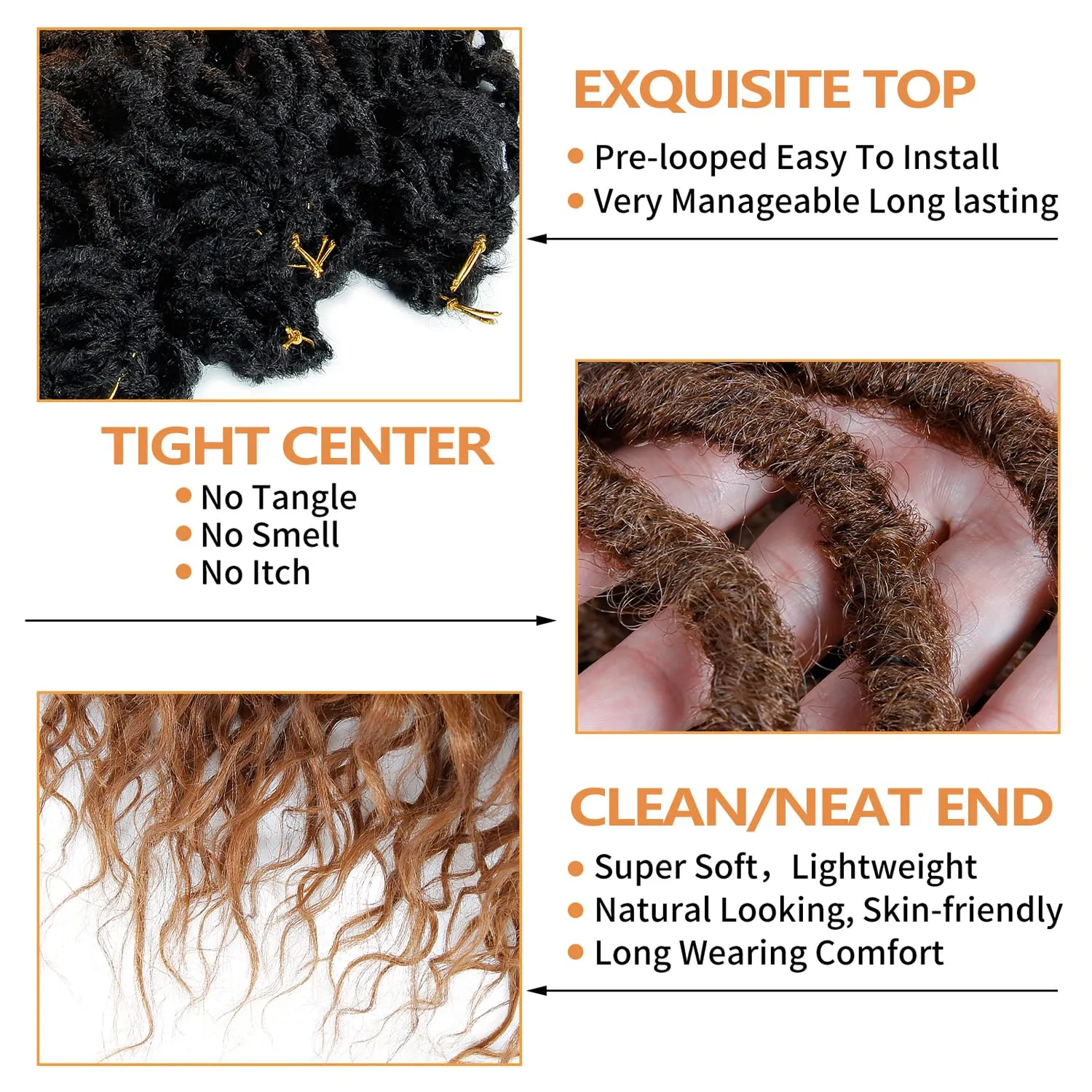 Faux Locs Crochet Hair For Women Soft Locs 18 Inch Goddess Crochet Hair Curly Ends Dreadlocks Boho Style Synthetic Braiding Hair Extensions