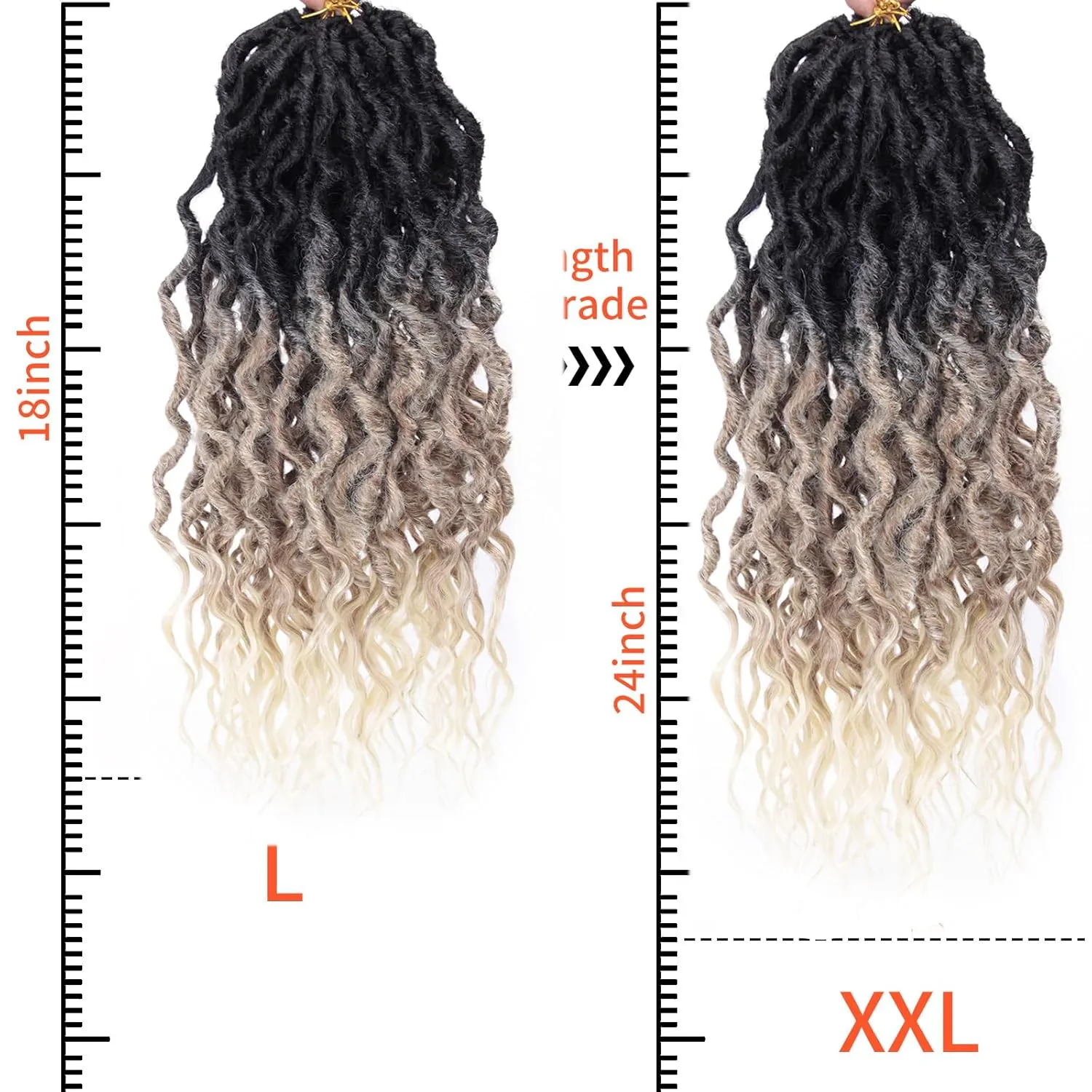 Faux Locs Crochet Hair For Women Soft Locs 18 Inch Goddess Crochet Hair Curly Ends Dreadlocks Boho Style Synthetic Braiding Hair Extensions