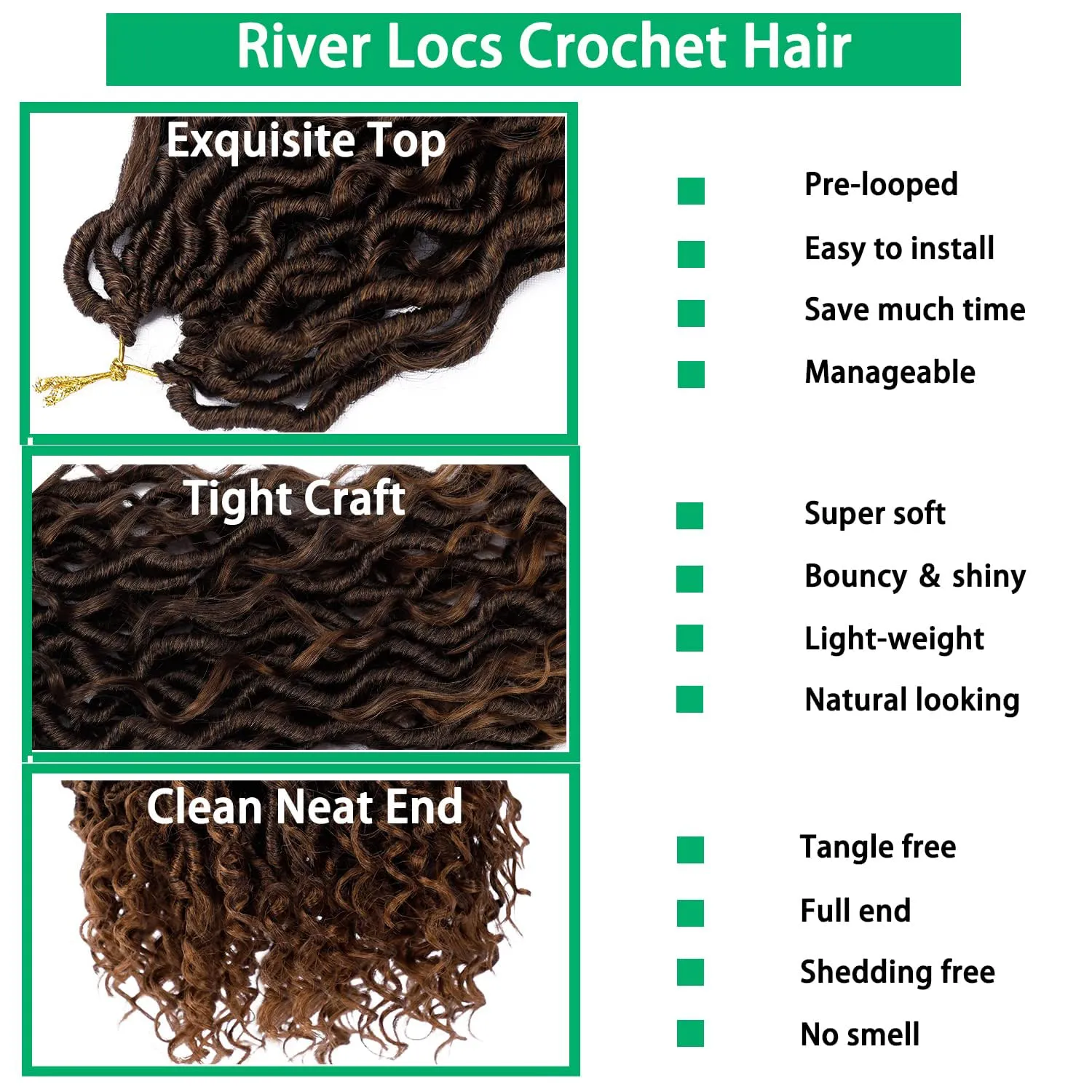 Faux Locs Goddess Locs Crochet Hair for Women 18 Inch Pre Looped Crochet Braids with Curly Ends Synthetic Hair Extensions (6 packs, 1b/30)