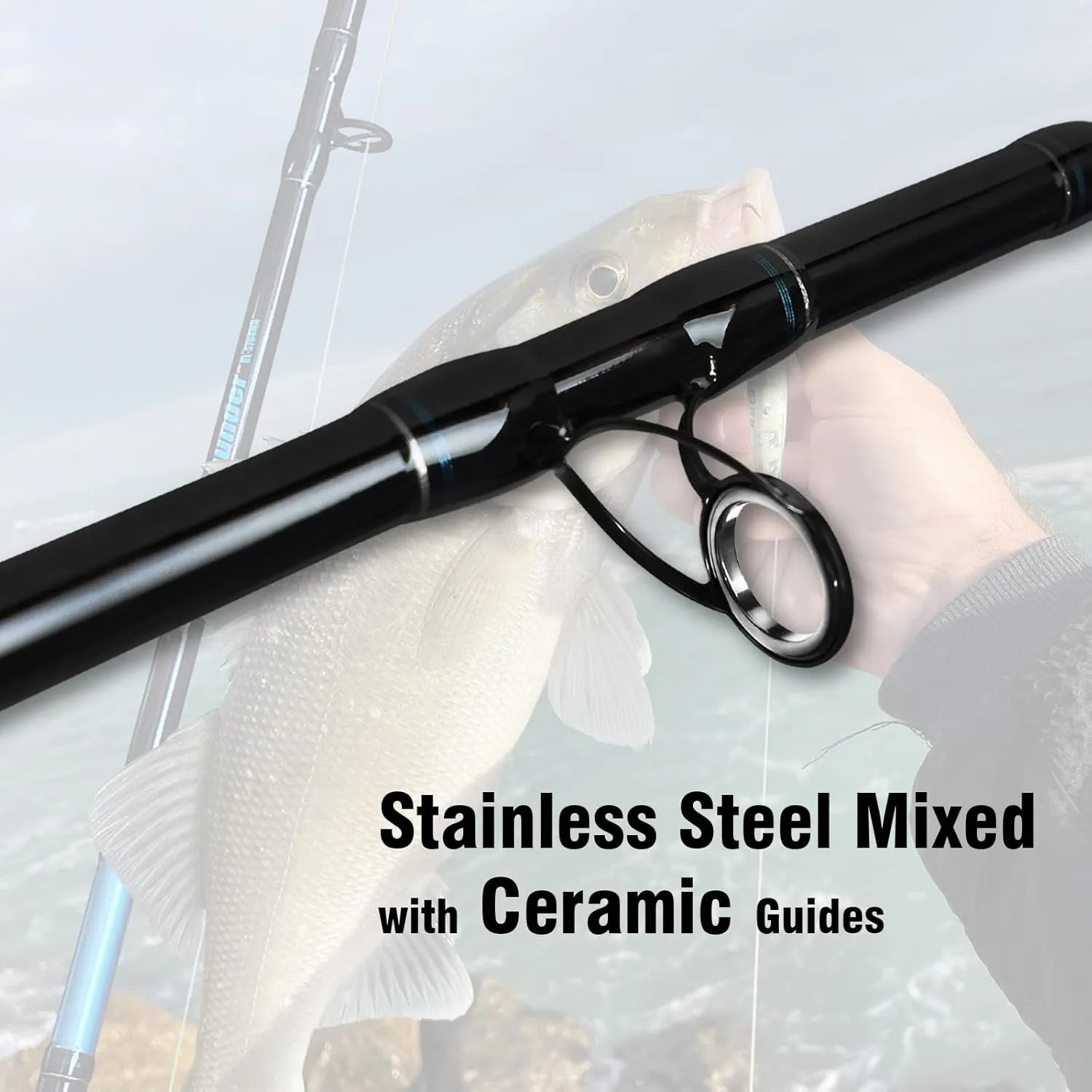 Fiblink 4-Piece 7-Feet Carbon Fiber Fishing Rod Spinning Travel Portable Rod Lightweight Sensitive Tournament Quality Fishing Pole for Fresh & Saltwater