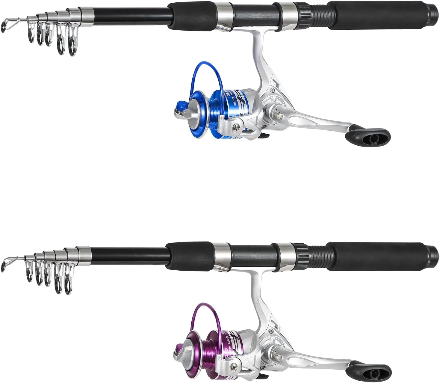 Fishing Pole Combo, 6.9ft 2Pcs Telescopic Rods Set, Collapsible Carbon Fiber Fishing Rods, 2PCS Spinning Reel Set with Carrier Bag Freshwater Fishing Rod and Reel Combos Kits