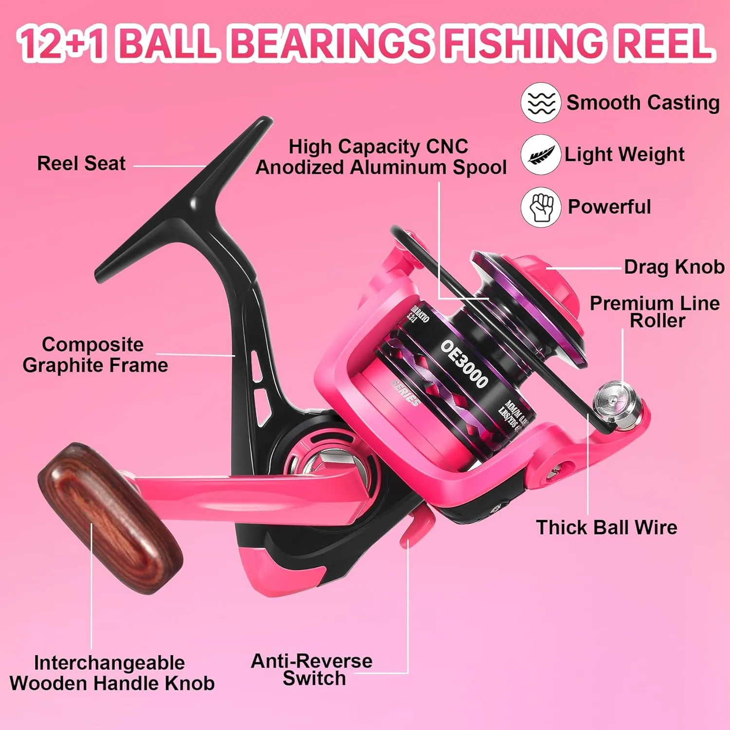 Fishing Rod and Reel Combos, Carbon Fiber Telescopic Fishing Pole Kit with Spinning Reel, Fishing Line, Fishing Lures, Travel Bag for Woman Girl Beginner Saltwater Freshwater