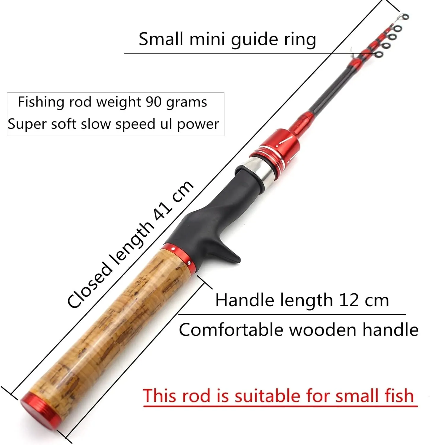 Fishing Rod Combos Fishing Rod, Casting Rod Reel Combos Ultra Light Slow Lure Weight 1-5g Suitable for Small Fish ultrashort Conveniently Carrying Fishing Gear Set