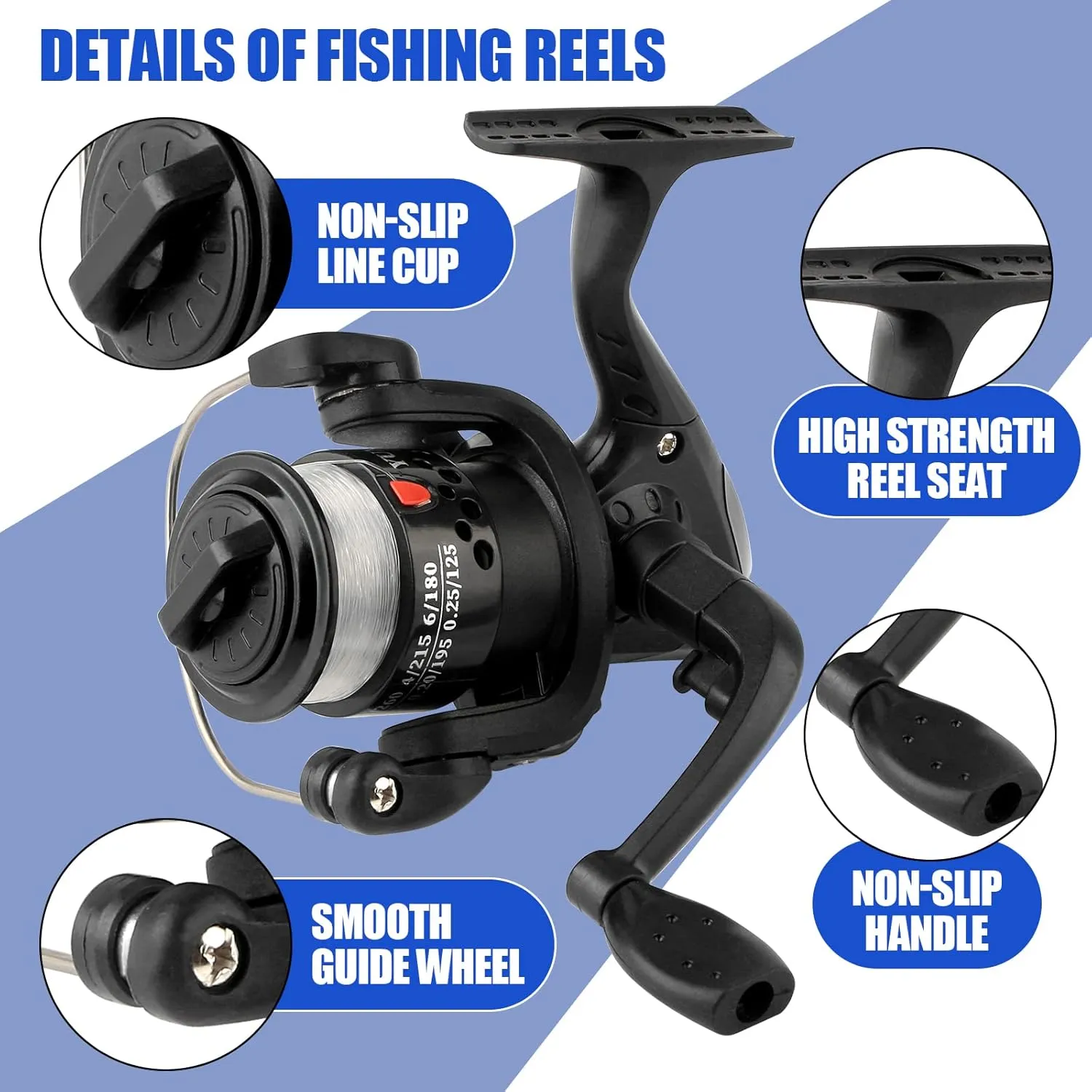 Fishing Rod Reel Combos Collapsible Fishing Rod Kit, 2PCS Telescopic Fishing Pole 2PCS Spinning Reels Lures Hooks Tackle Bag Fishing Accessories Full Combo for Kids Youth
