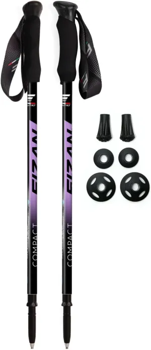 Fizan Compact 3 Trekking Poles – 5.6 oz Ultralight, Backpacking, Thru Hiking Poles, Adjustable, Collapsible, Customized Fit, EVA Grips, Aluminum Walking Sticks (Compact 3)