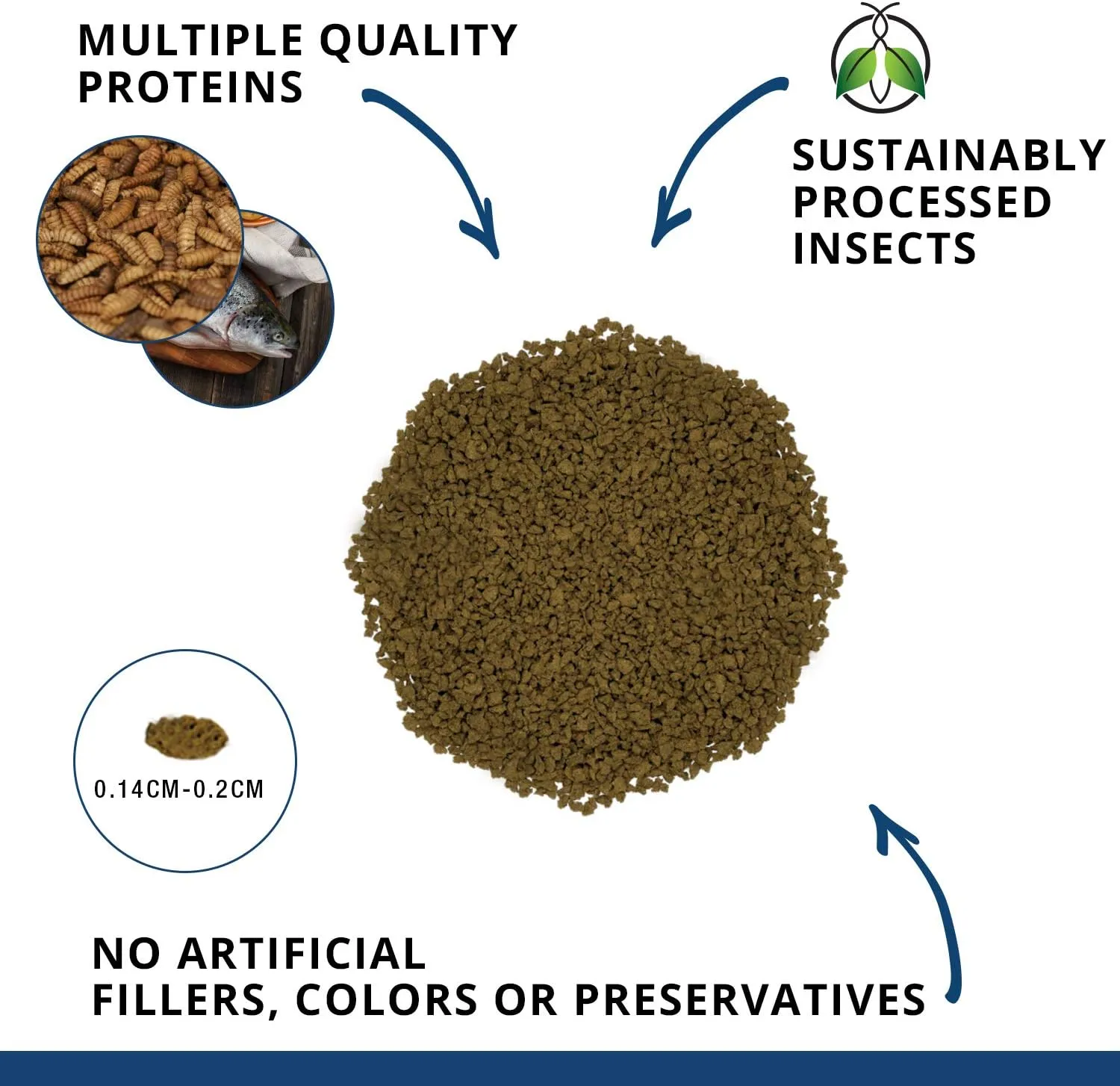 Fluval Bug Bites Tropical Fish Food, Large Granules for Medium to Large Sized Fish, 3.74 lb., A6597, Brown