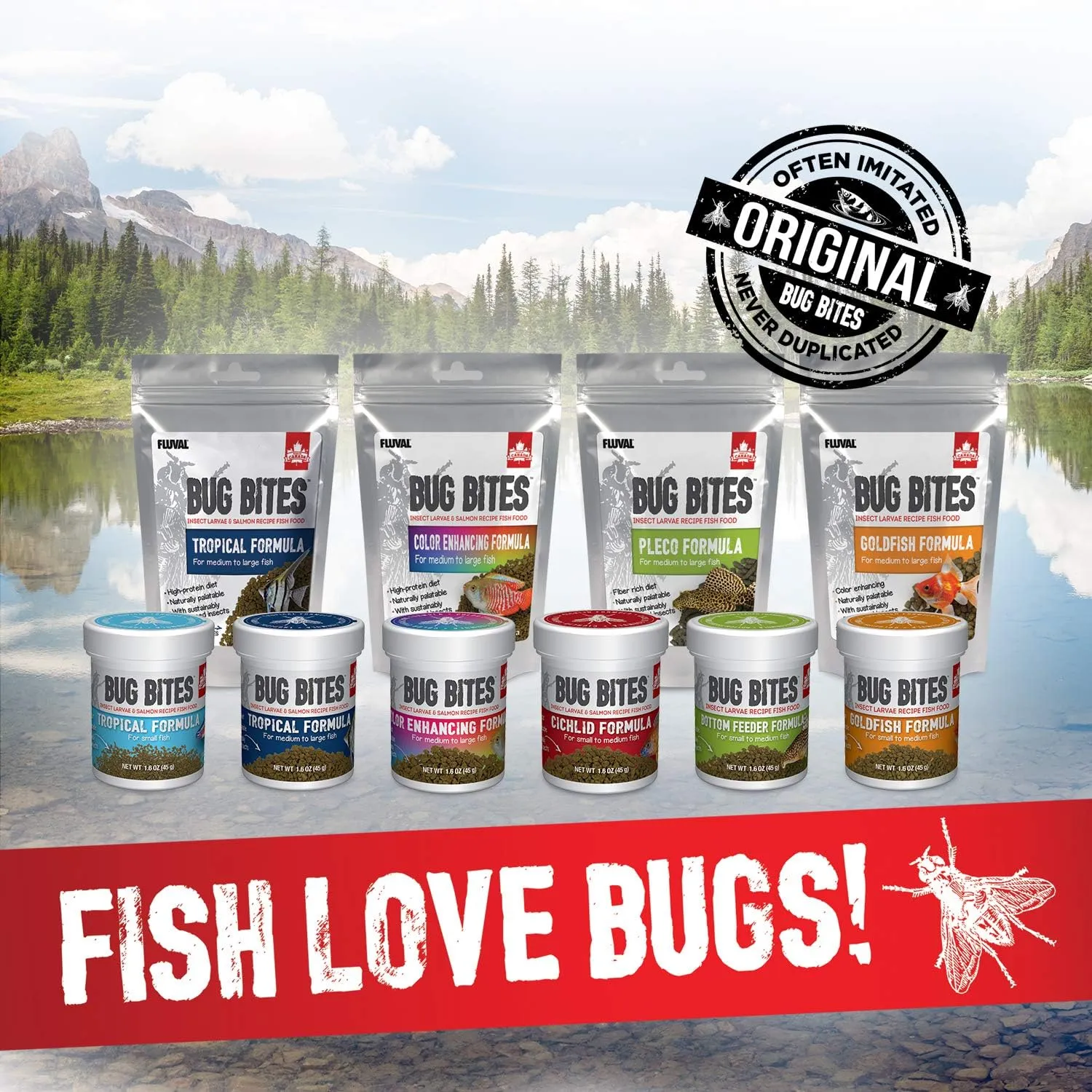 Fluval Bug Bites Tropical Fish Food, Large Granules for Medium to Large Sized Fish, 3.74 lb., A6597, Brown