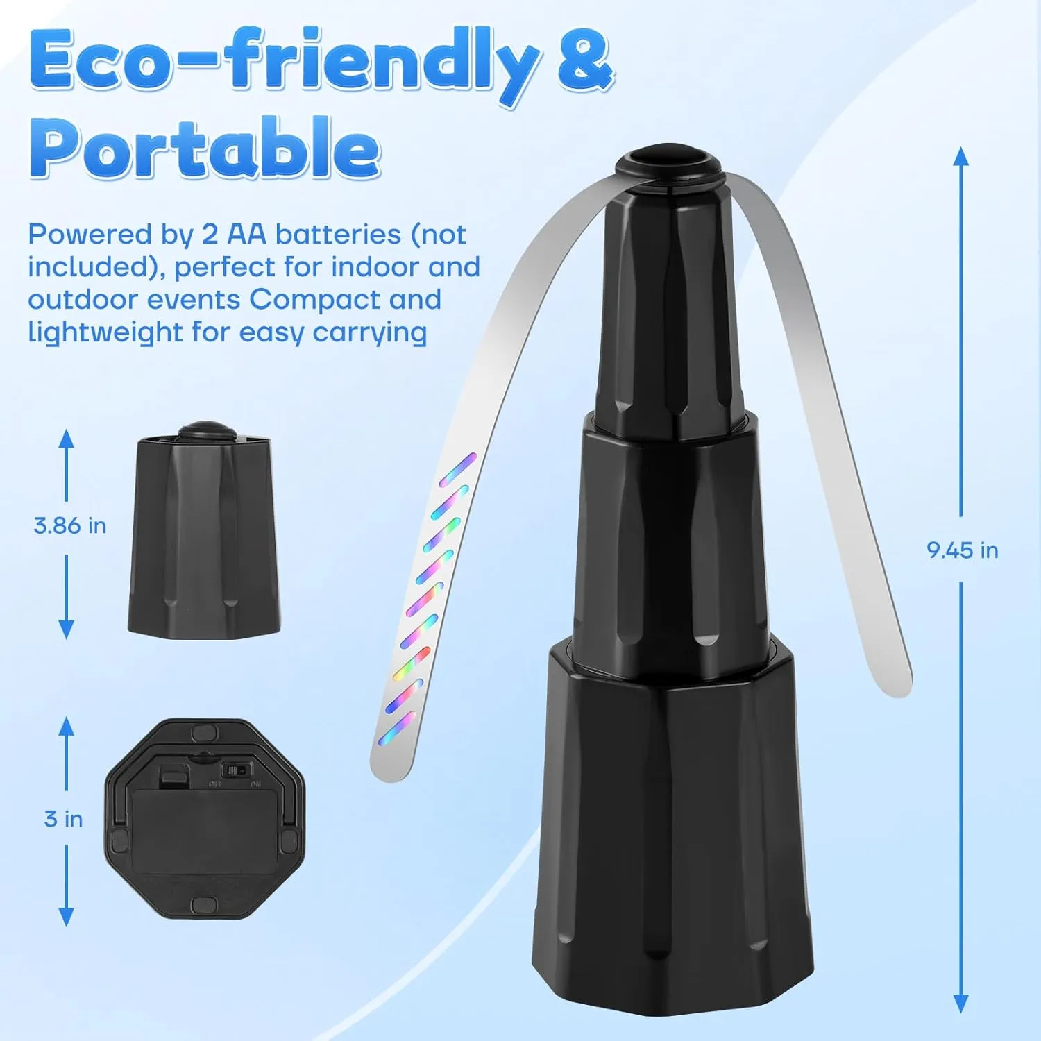 Fly Fans for Tables, Bug Fans with Holographic Blades, Battery Operated Fly Repellent Fan, Keep Flies Away from Picnic, BBQ, Restaurant, Party, Indoor and Outdoor, 4 Pack