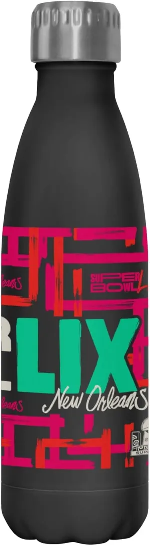 FOCO NFL Super Bowl LIX 17 oz Stainless Steel Bottle - Black