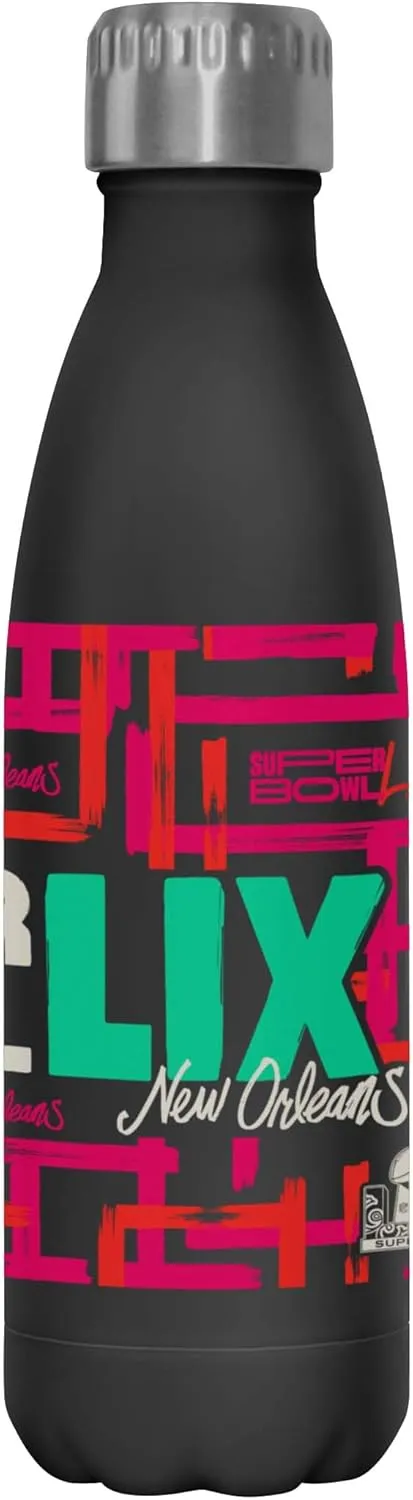 FOCO NFL Super Bowl LIX 17 oz Stainless Steel Bottle - Black