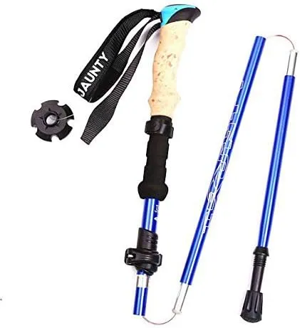 Folding Walking Stick Trekking Poles,Adjustable Telescopic Collapsible Hiking Poles Walking Sticks, Grip for Hiking Trekking Camping Traveling Climbing,2PCS Extendable Walking Stick for Unisex