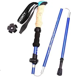 Folding Walking Stick Trekking Poles,Adjustable Telescopic Collapsible Hiking Poles Walking Sticks, Grip for Hiking Trekking Camping Traveling Climbing,2PCS Extendable Walking Stick for Unisex