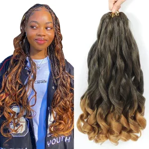 French Curl Braiding Hair Pre Stretched 22 Inch Braiding Hair 1B/27 Loose Wavy Pre Streched Braiding Hair for Black Women (22 Inch(7Packs), 1B/27)