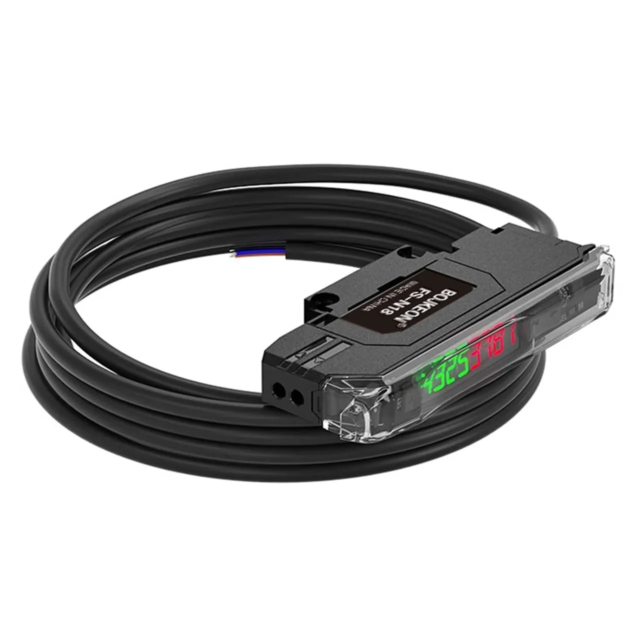 FS-N18 Fiber Optic Sensor,HD LED Dual Digital Display Optical Fiber Amplifier,Long-Distance Optical Communications Diffuse Induction Photoelectric Switch (English Instruction Manual)