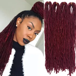 Fuax Locs Crochet Hair Super Lightweight Micro Locs 4 Pack Sister Locs Crochet Hair Synthetic braids Hair Extensions (#BUG, 18 inches)