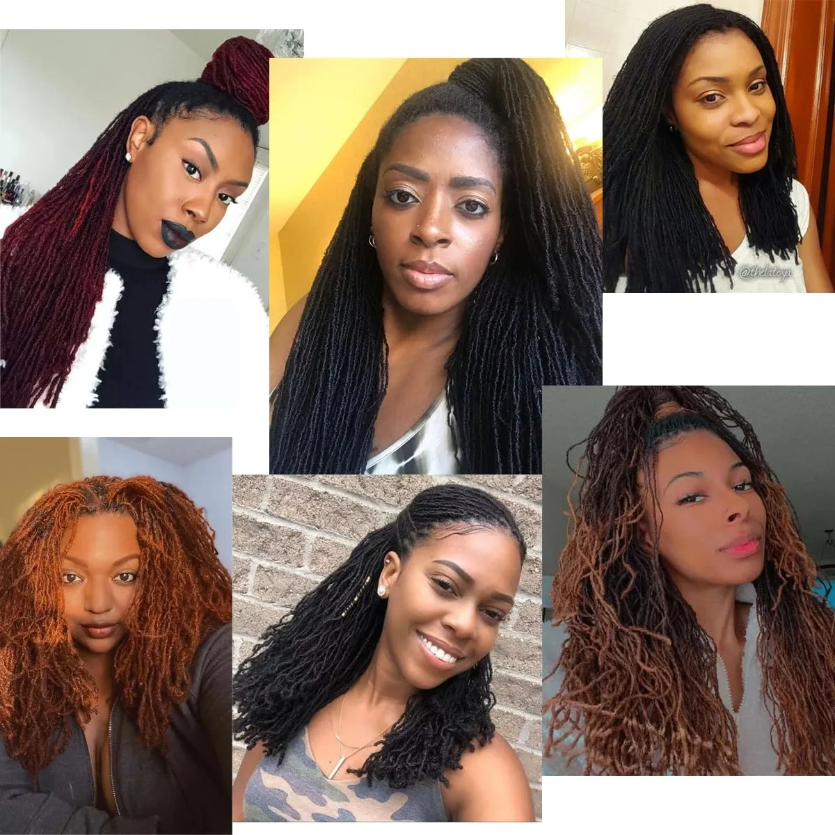 Fuax Locs Crochet Hair Super Lightweight Micro Locs 4 Pack Sister Locs Crochet Hair Synthetic braids Hair Extensions (#BUG, 18 inches)