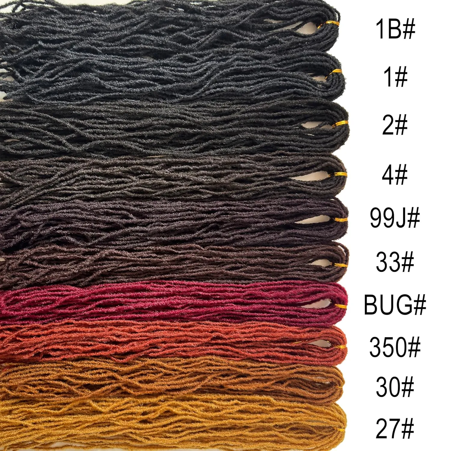 Fuax Locs Crochet Hair Super Lightweight Micro Locs 4 Pack Sister Locs Crochet Hair Synthetic braids Hair Extensions (#BUG, 18 inches)