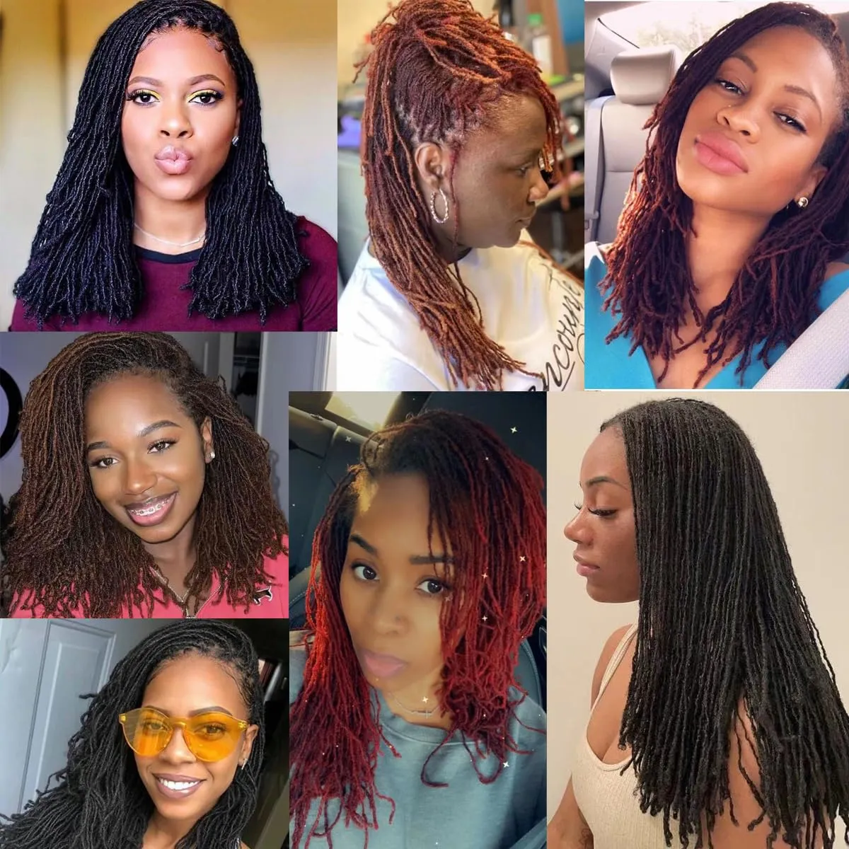 Fuax Locs Crochet Hair Super Lightweight Micro Locs 4 Pack Sister Locs Crochet Hair Synthetic braids Hair Extensions (#BUG, 18 inches)