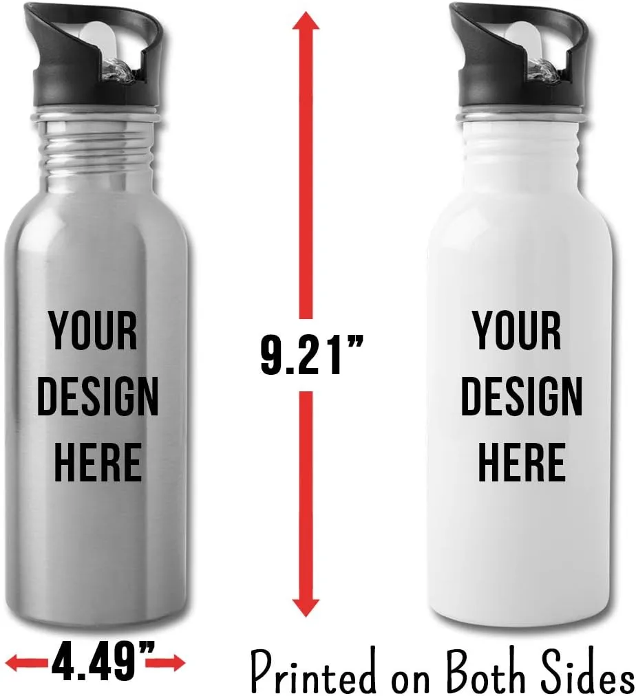 Funny Flight Instructor Gifts Water Bottle For Men Women New Job Appreciation 20 fl oz Bottle Silver