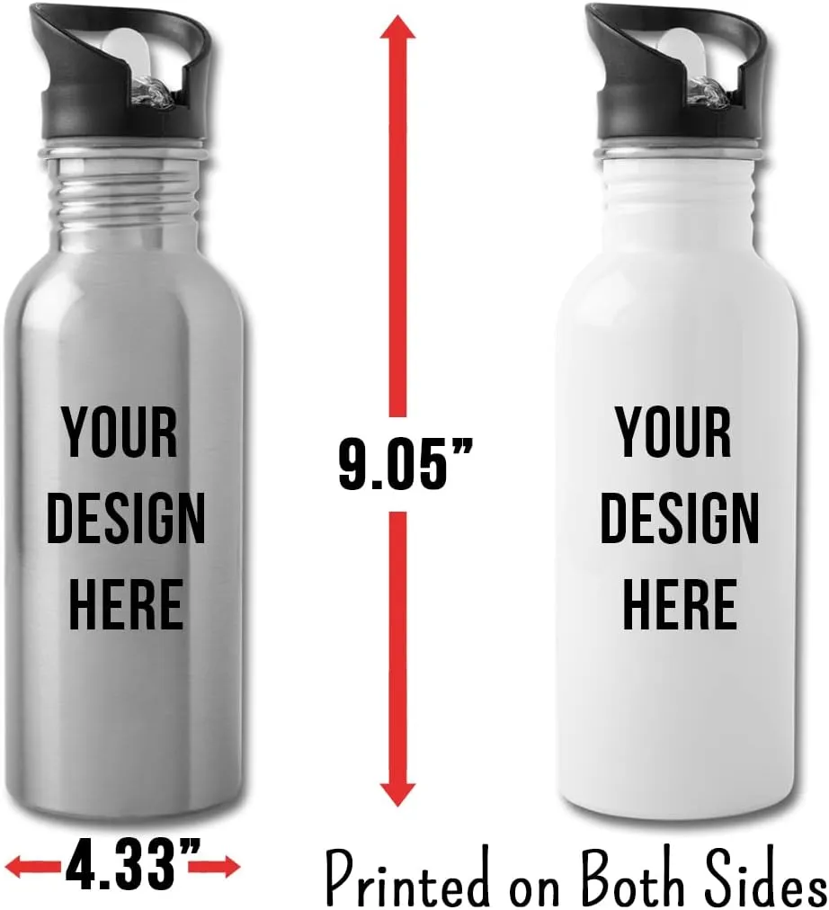 Funny Flight Medic Gifts Water Bottle For Coworkers Employees Men Women 20 fl oz Bottle Silver
