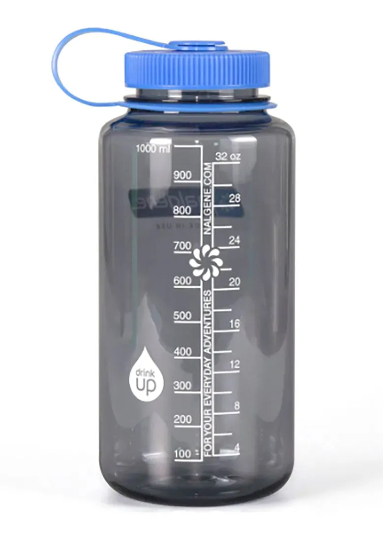 G6 32 oz Nalgene Grey Wide Mouth Water Bottle.