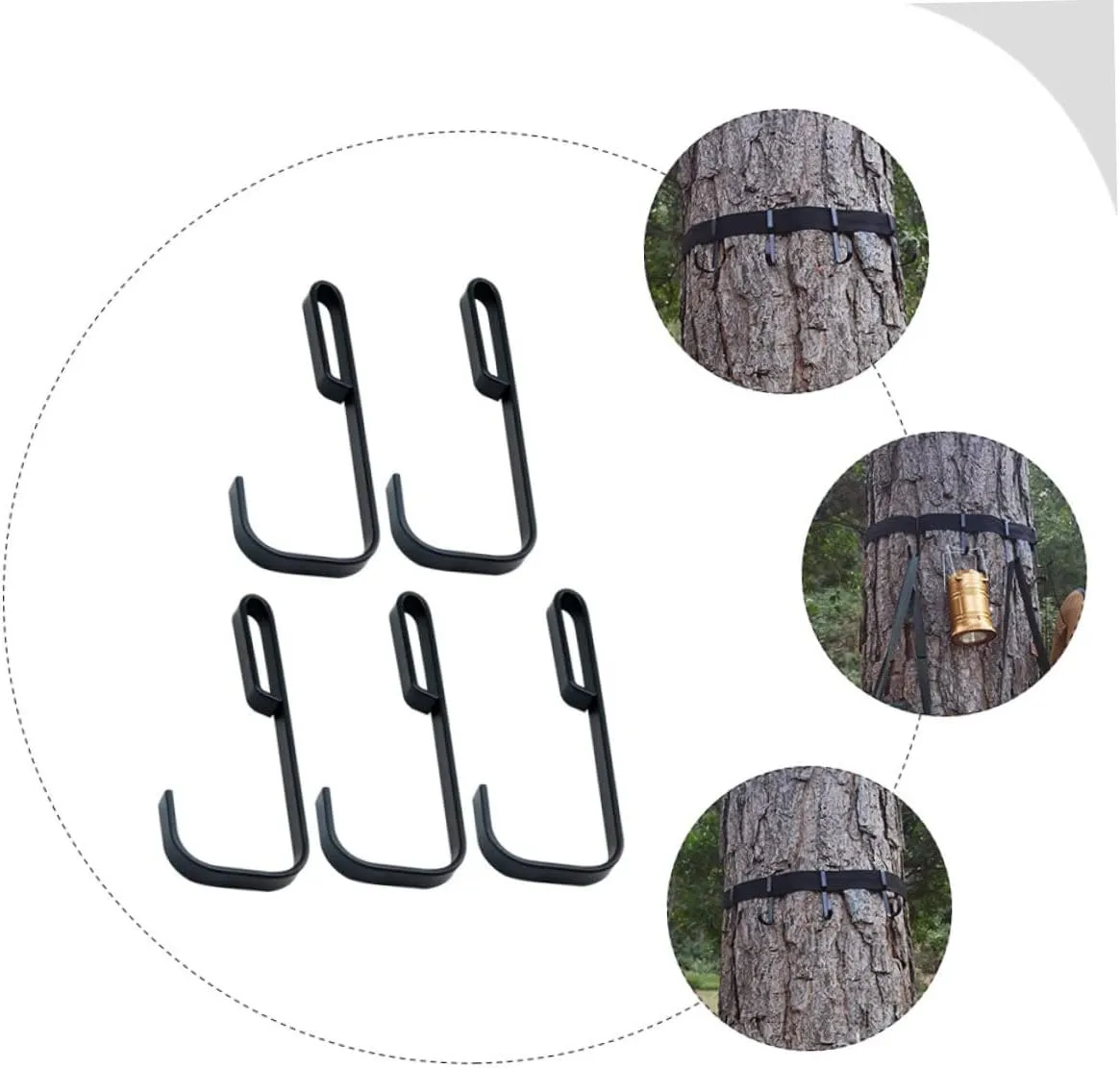 GLEAVI 3sets Tree Stand Multi Hooks Outdoor Accessory Holders for Hunting Gear Camping Essentials and Equipment Organization Heavy Duty Design 5pcs*3