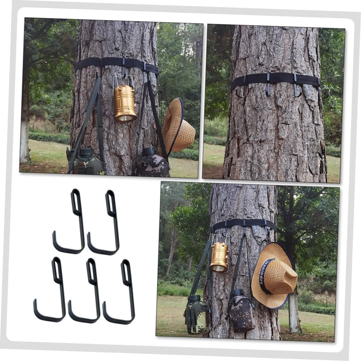 GLEAVI 3sets Tree Stand Multi Hooks Outdoor Accessory Holders for Hunting Gear Camping Essentials and Equipment Organization Heavy Duty Design 5pcs*3