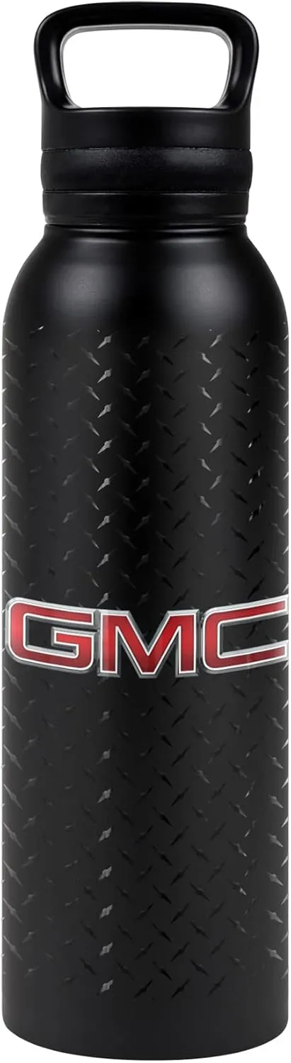 Gmc OFFICIAL Truck Logo 24 oz Insulated Canteen Water Bottle, Leak Resistant, Vacuum Insulated Stainless Steel with Loop Cap