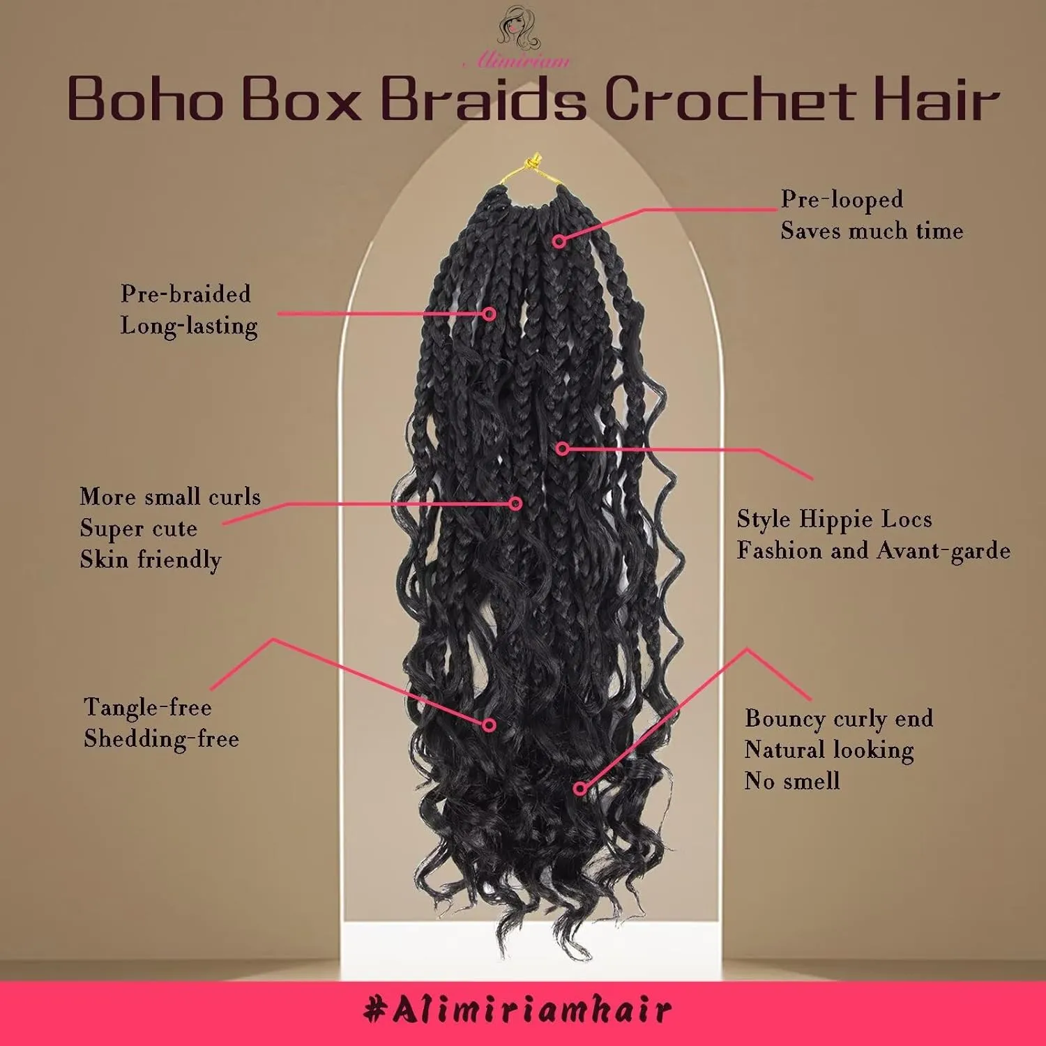Goddess Box Braids Crochet Hair 14inch Boho 3X Crochet Braids with Curly Ends 8 Packs Protective Hairstyle Synthetic Braiding Hair Extensions for Black Women (14 Inch, 1B)