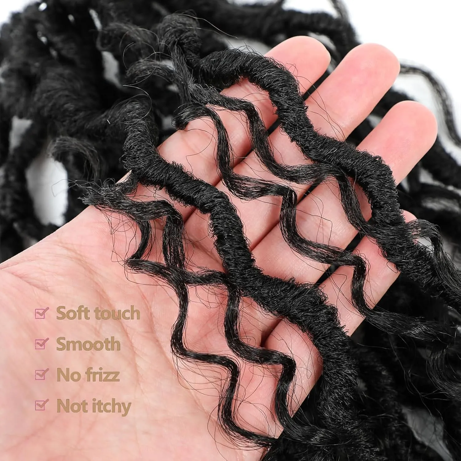Goddess Locs Crochet Hair for Black Women, Pre-looped Faux Locs with Curly Ends Long River Locs Crochet Hair for Black Women Hair Extensions(1B/BUG,18 Inch)
