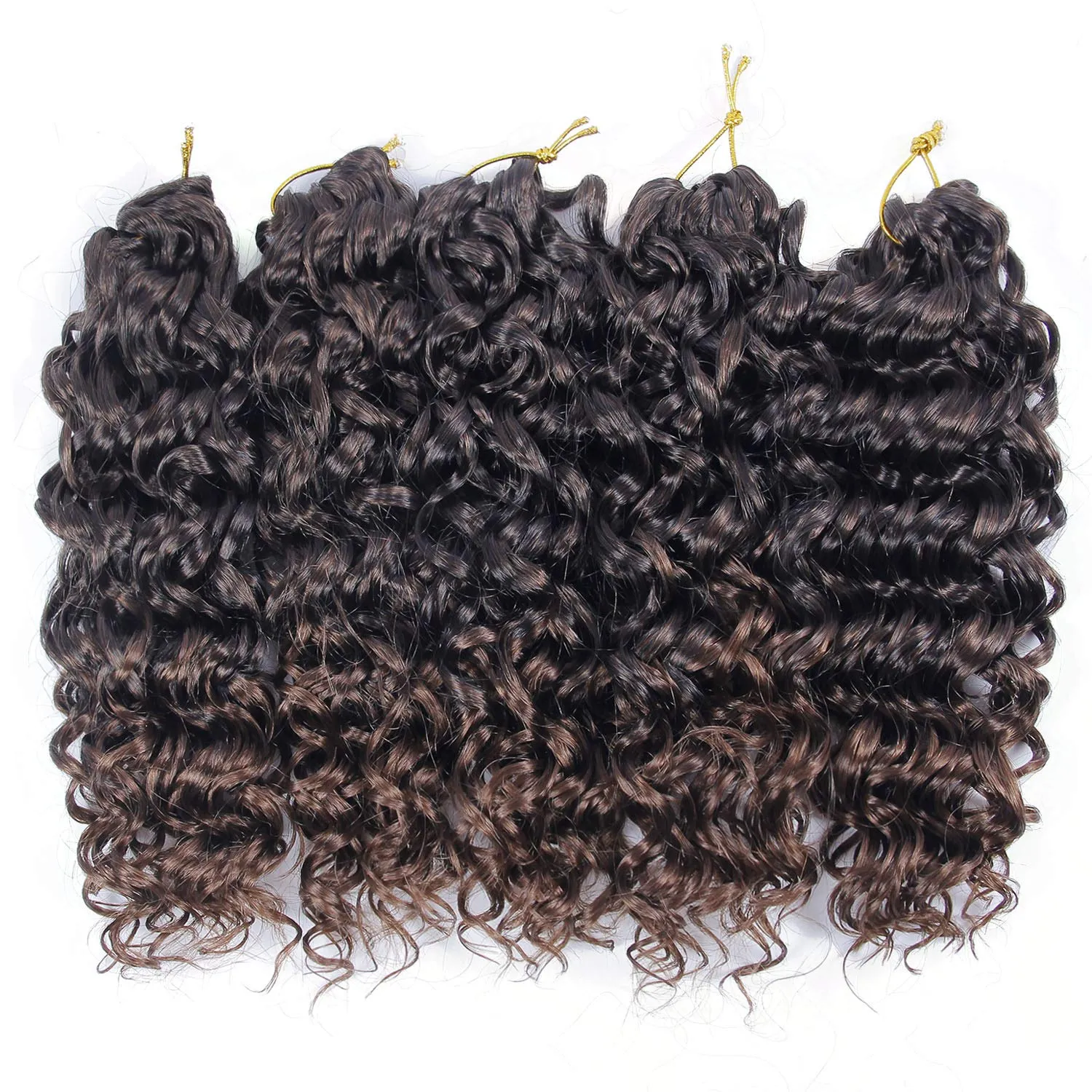 GoGo Curl Crochet hair 10inch Beach Curl Crochet hair Bohemian Crochet Braids Ombre Blonde Deep Wave Braiding hair Extensions (5Packs,1B/30)