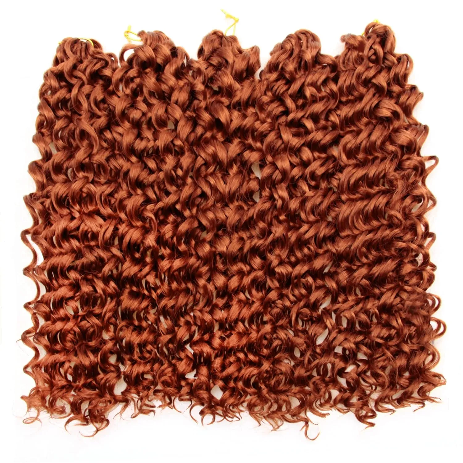 GoGo Curl Crochet hair 18inch Water Wave Crochet hair Synthetic Bohemian Crochet Braid Ginger Deep Wave Braiding hair Extensions (5Packs,#350)