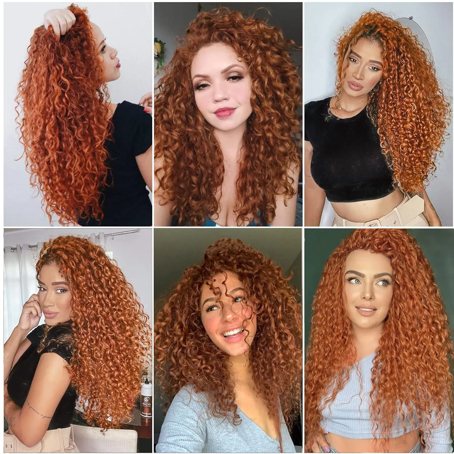 GoGo Curl Crochet hair 18inch Water Wave Crochet hair Synthetic Bohemian Crochet Braid Ginger Deep Wave Braiding hair Extensions (5Packs,#350)
