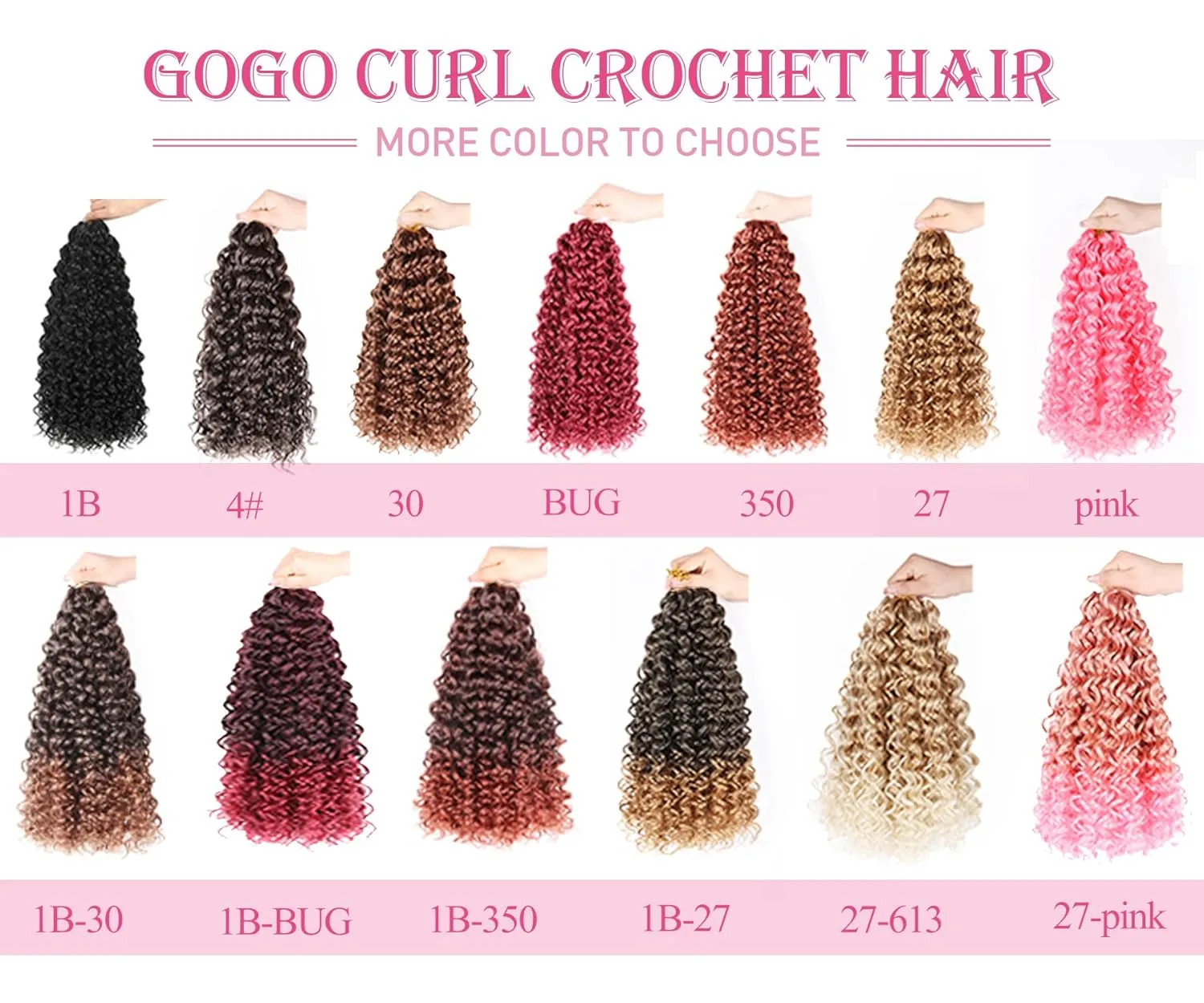 Gogo Curl Crochet Hair 8 Inch 6 Packs Short Curly Crochet Hair for Black Women Beach Curl Water Wave Curly Crochet Braids Hair, Deep Wave Synthetic Braiding Hair Extensions (8 inch Bug)
