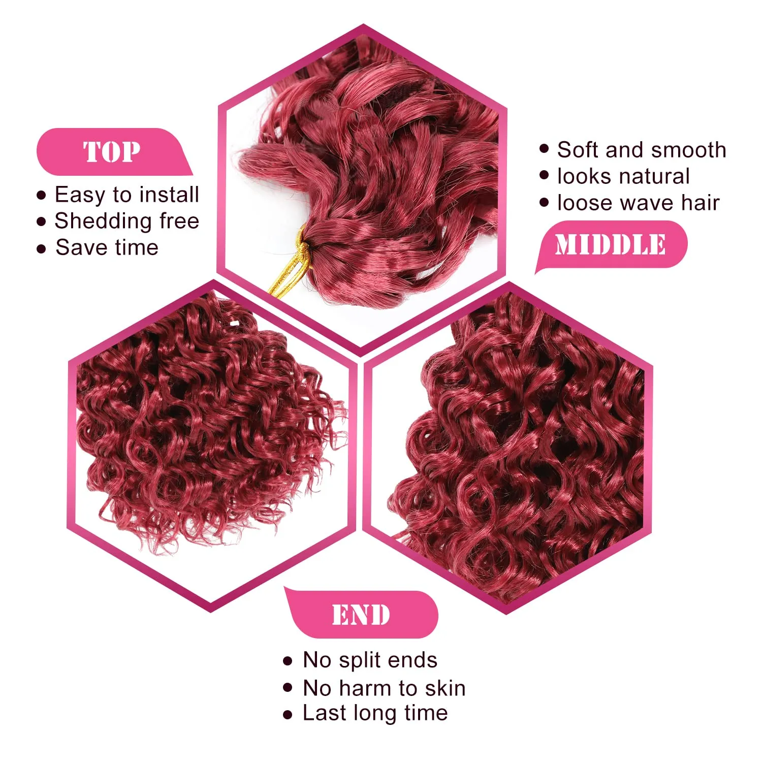 Gogo Curl Crochet Hair 8 Inch 6 Packs Short Curly Crochet Hair for Black Women Beach Curl Water Wave Curly Crochet Braids Hair, Deep Wave Synthetic Braiding Hair Extensions (8 inch Bug)