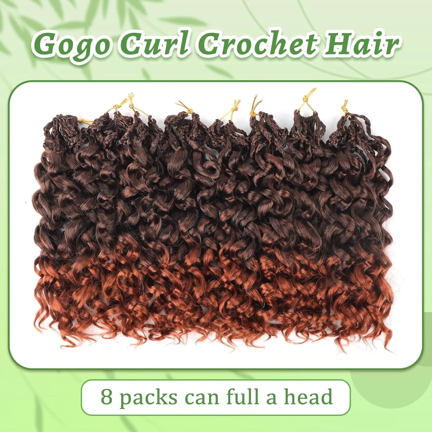Gogo Curl Crochet Hair 8 Packs Ocean Wave Crochet Hair Pre Looped Deep Twist Goddess Box Braids Curly Water Wave Synthetic Braiding Hair For Black Women (#T350, 12 Inch (Pack of 8))