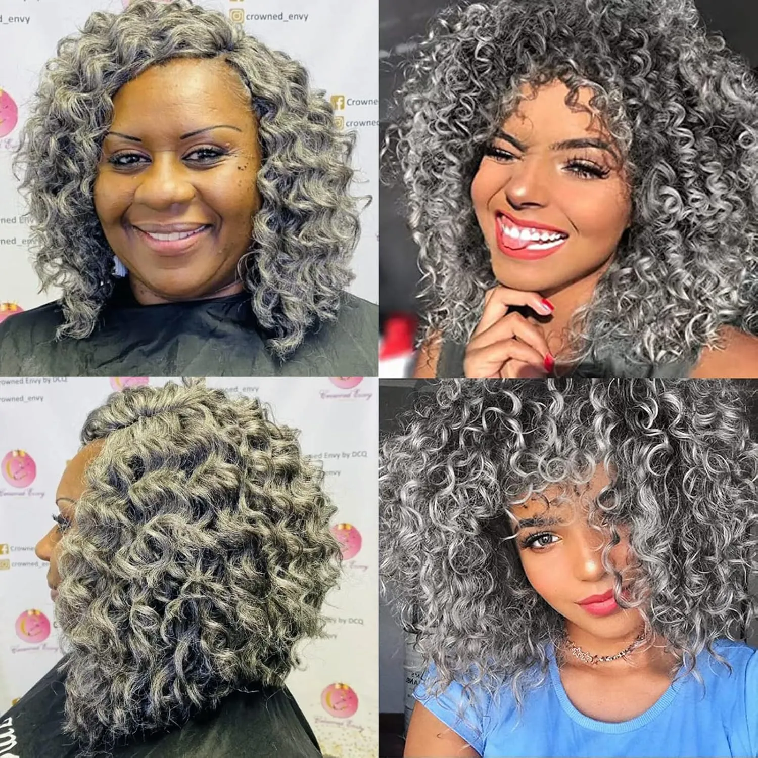 GoGo Curl Crochet hair Water Wave Crochet hair Grey Synthetic Bohemian Crochet Braid Deep Wave Braiding hair Extensions (10inch,5Packs,#51)