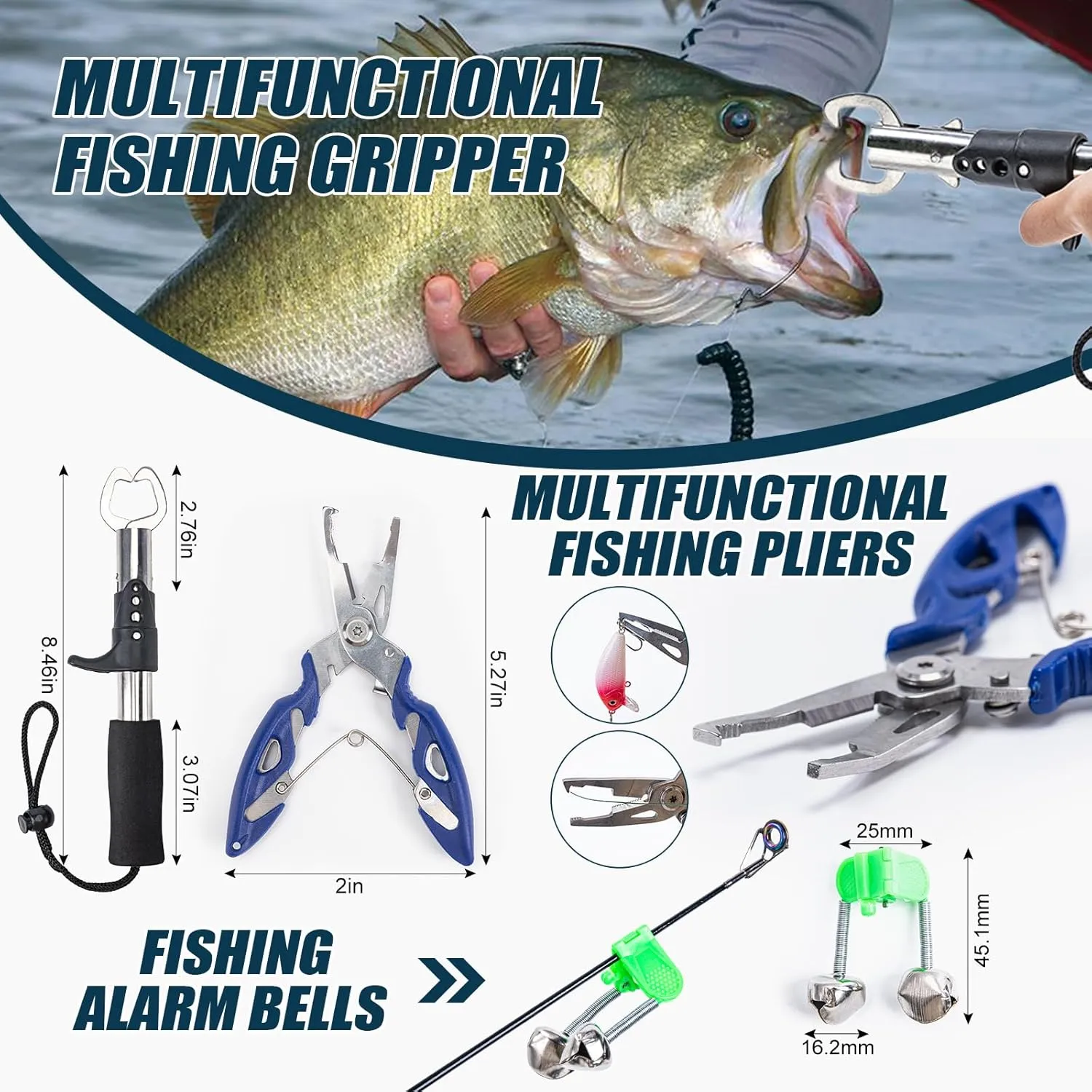 Goture Fishing Rod and Reel Combos-2PCS Telescopic Fishing Pole 2PCS Pre-Loaded Spinning Reels with Carrier Bag,Telescopic Rod Reel Lures Kit for Starter Travel Saltwater Freshwater,Gifts for Men