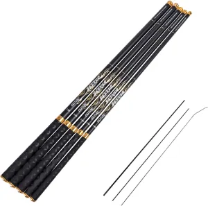 Goture//Telescopic Tenkara Fishing Rod//Ultralight Travel Fishing Rod,Portable Collapsible Bass Crappie Rod,1 Piece Carbon Fiber Inshore Stream Trout Pole 10 12 15 18 21 24 Free Tip Set(Top 3 Segment)