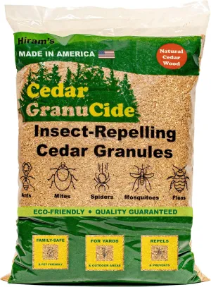 GranuCide Cedar Granules | Cedar Chips for Home & Garden | Repels Fleas, Ants, Aphids, Spiders, Mosquitos | Smells Great & Easy to Use | 1 Bag (8 lbs)