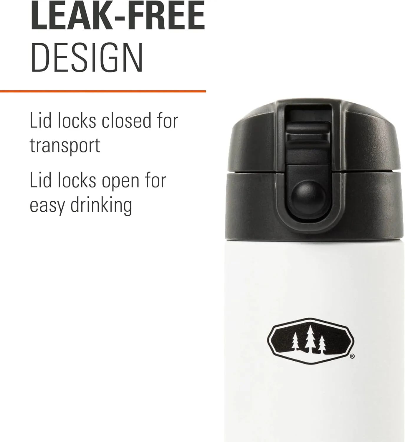 GSI Outdoors, Microlite Water Bottle, Vacuum-Insulated Stainless Steel, for Camping, White, 12 Fluid Ounces